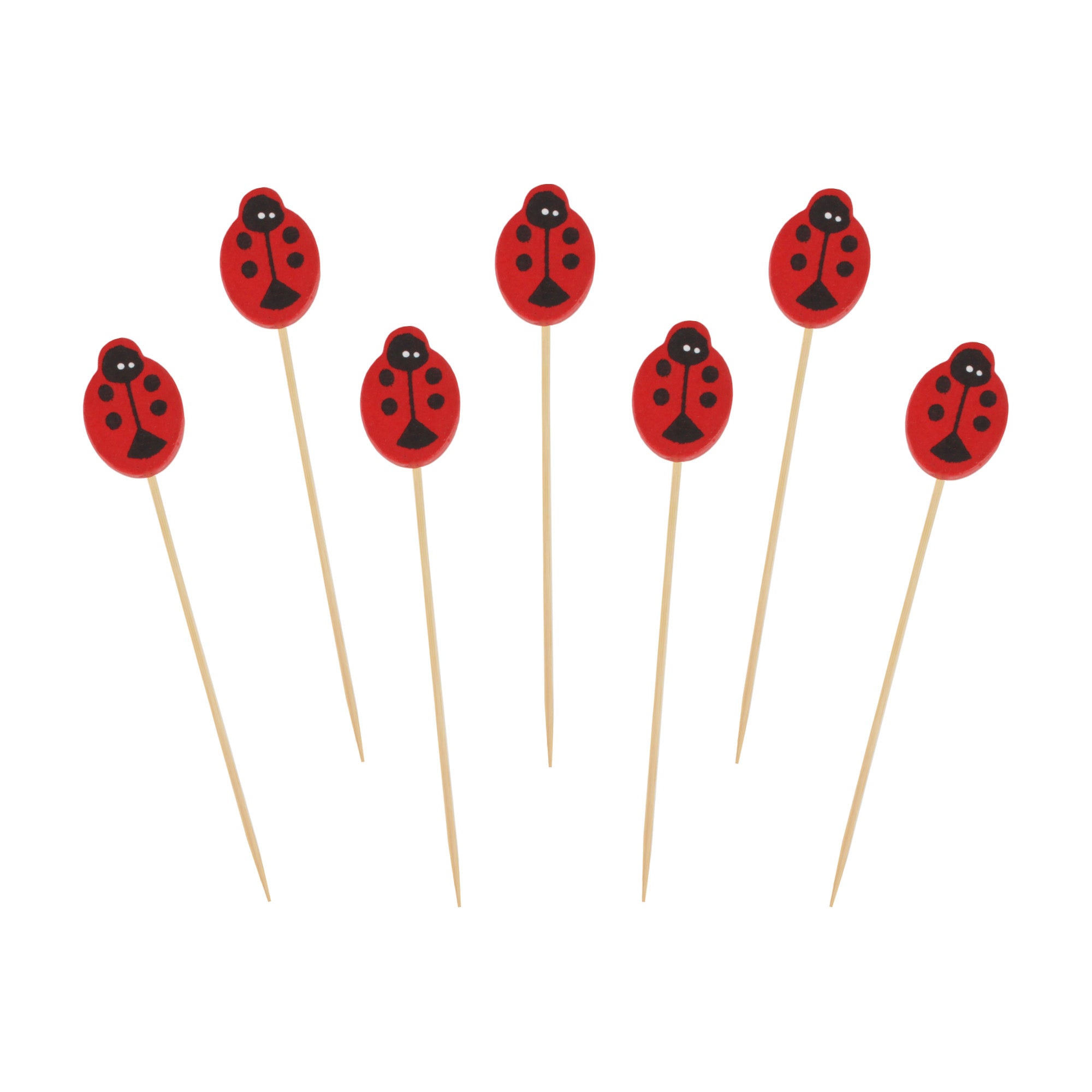 Lady Bug Bamboo Food Picks