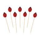 Lady Bug Bamboo Food Picks