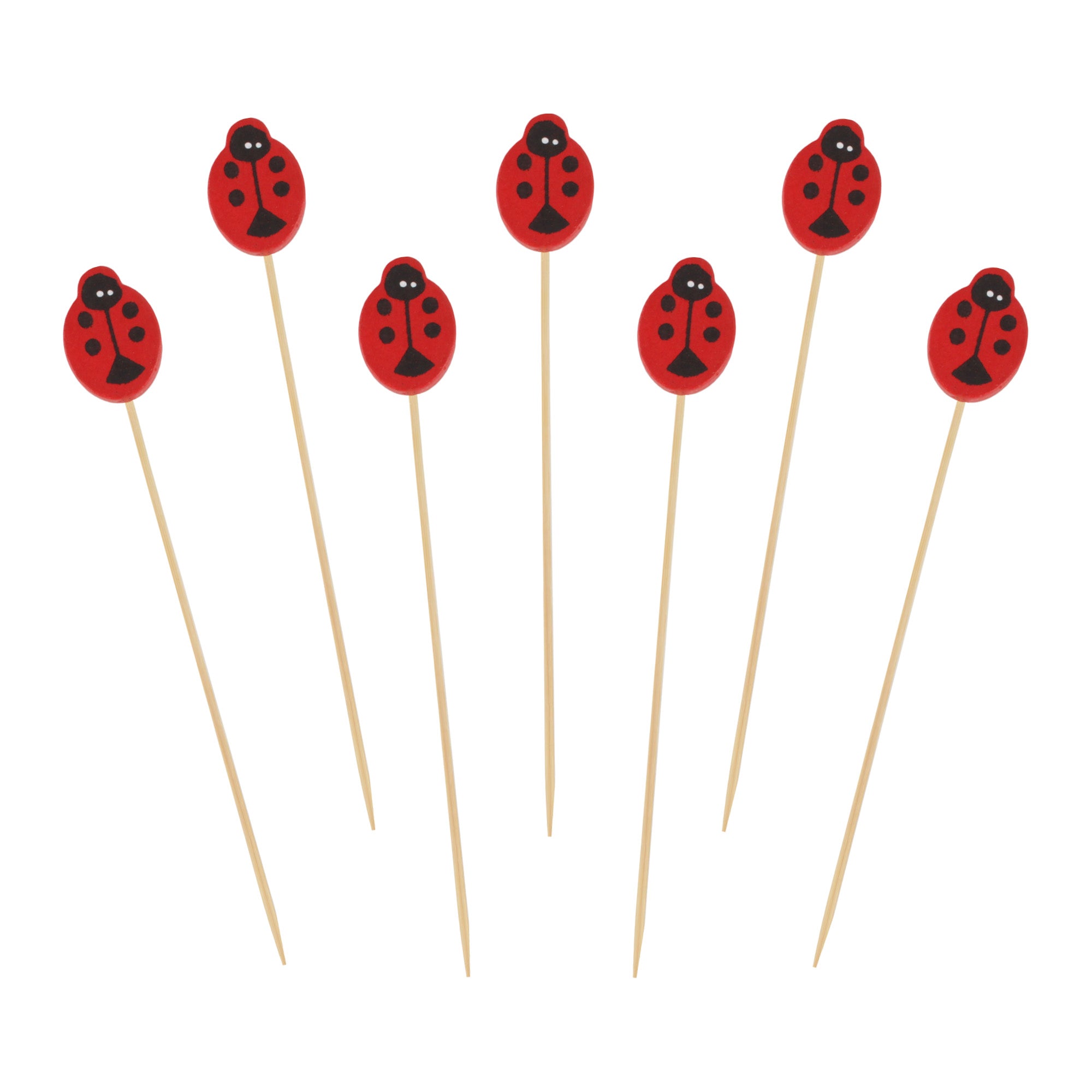 Lady Bug Bamboo Food Picks