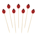 Lady Bug Bamboo Food Picks