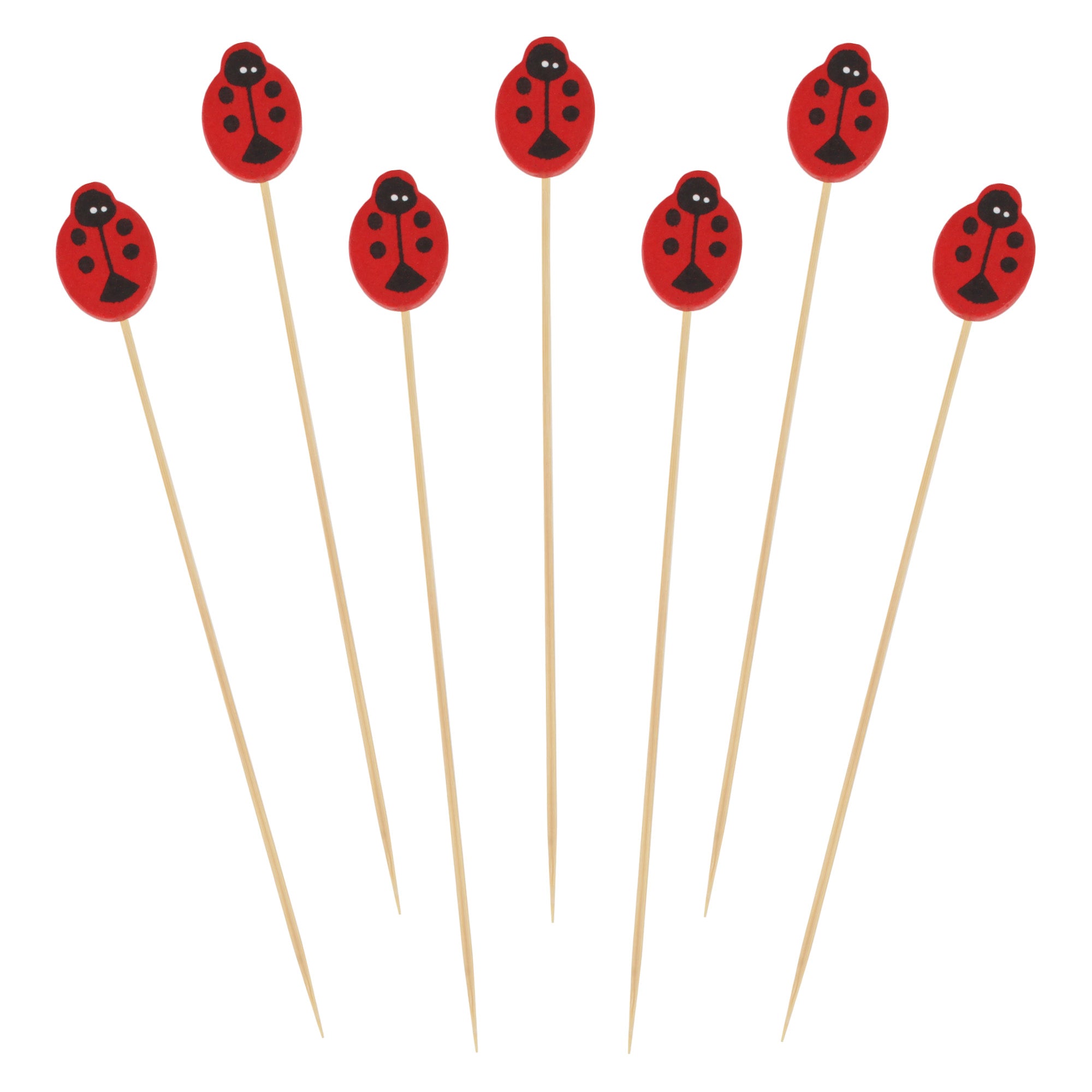Lady Bug Bamboo Food Picks