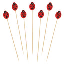 Lady Bug Bamboo Food Picks