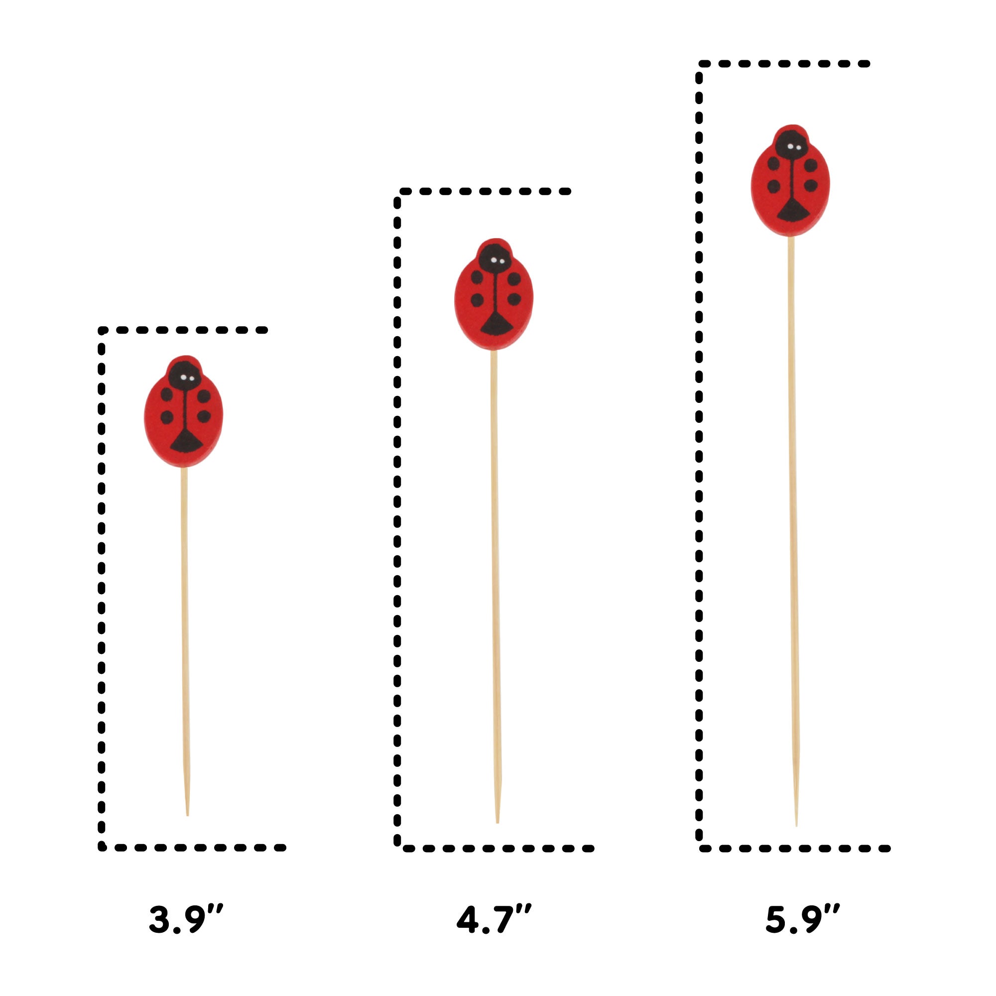 Lady Bug Bamboo Food Picks