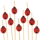 Lady Bug Bamboo Food Picks