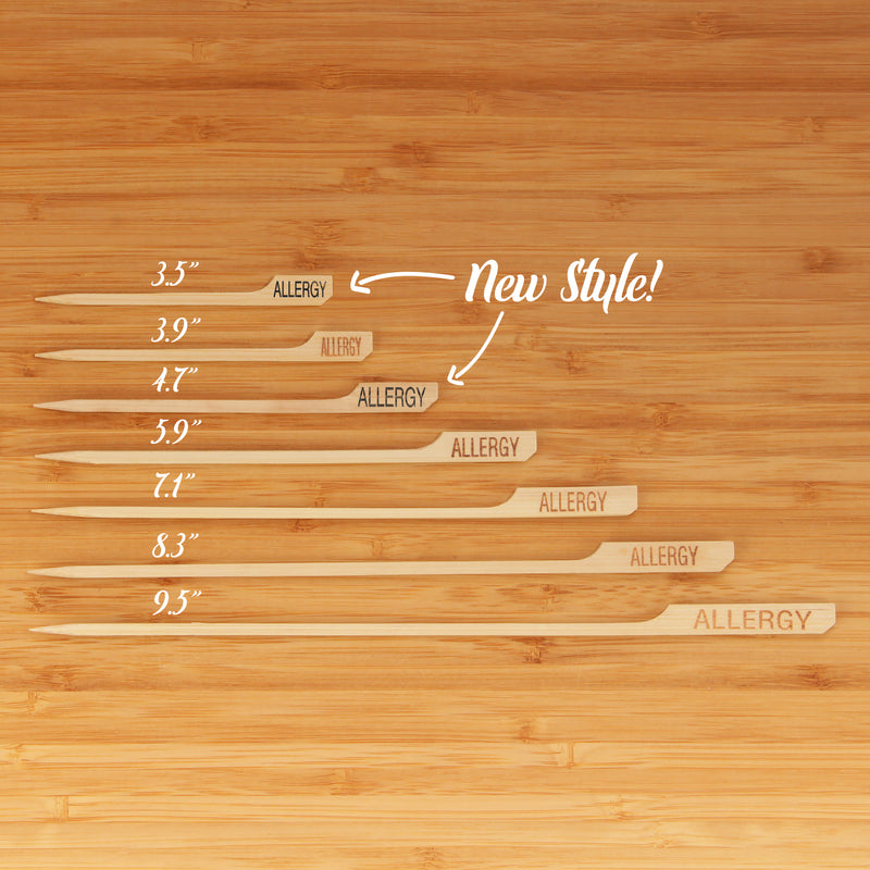 bamboo paddle pick skewers allergy marker all sizes