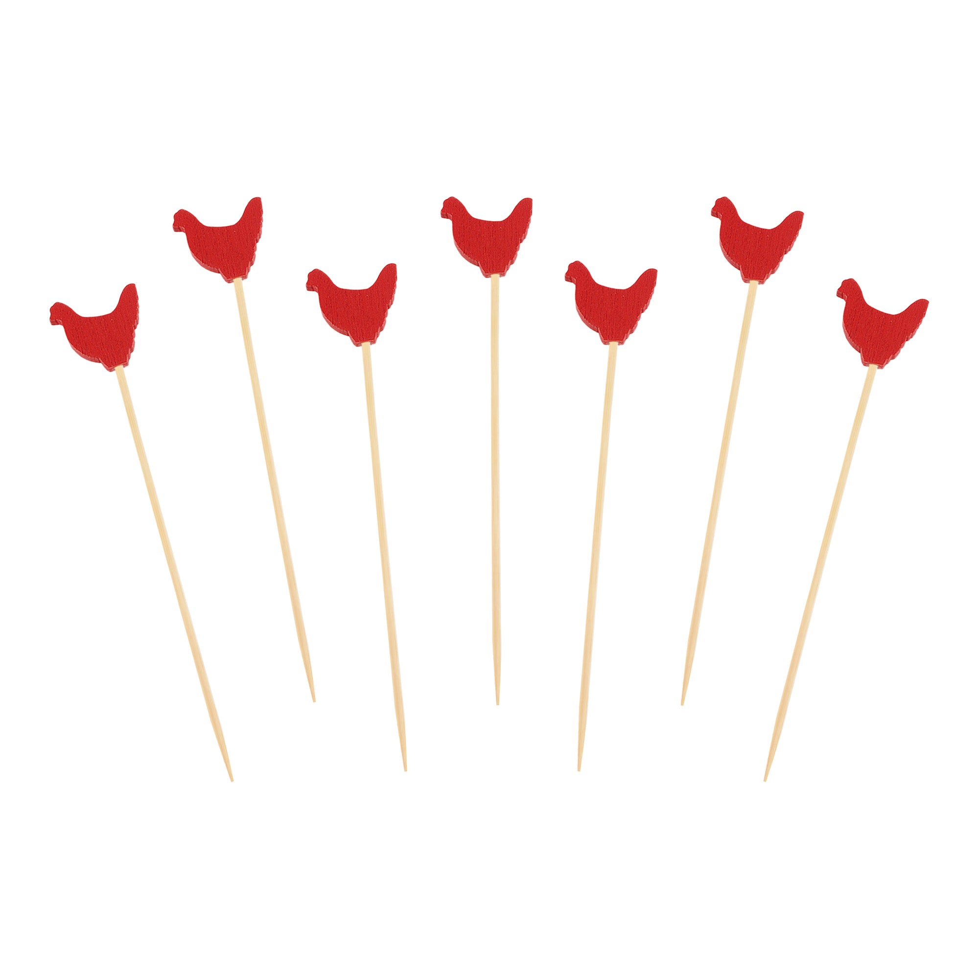 Rooster Bamboo Food Picks
