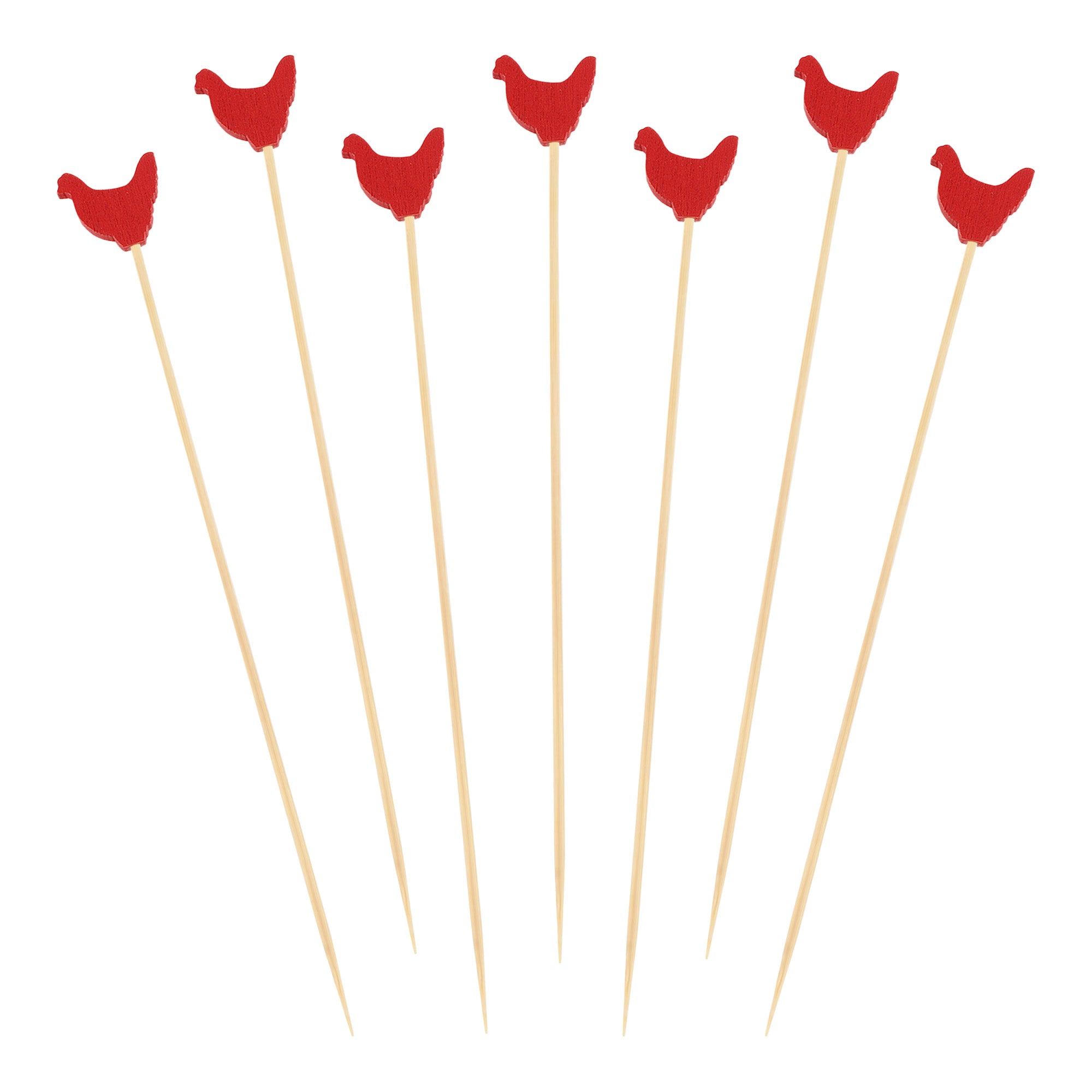 Rooster Bamboo Food Picks