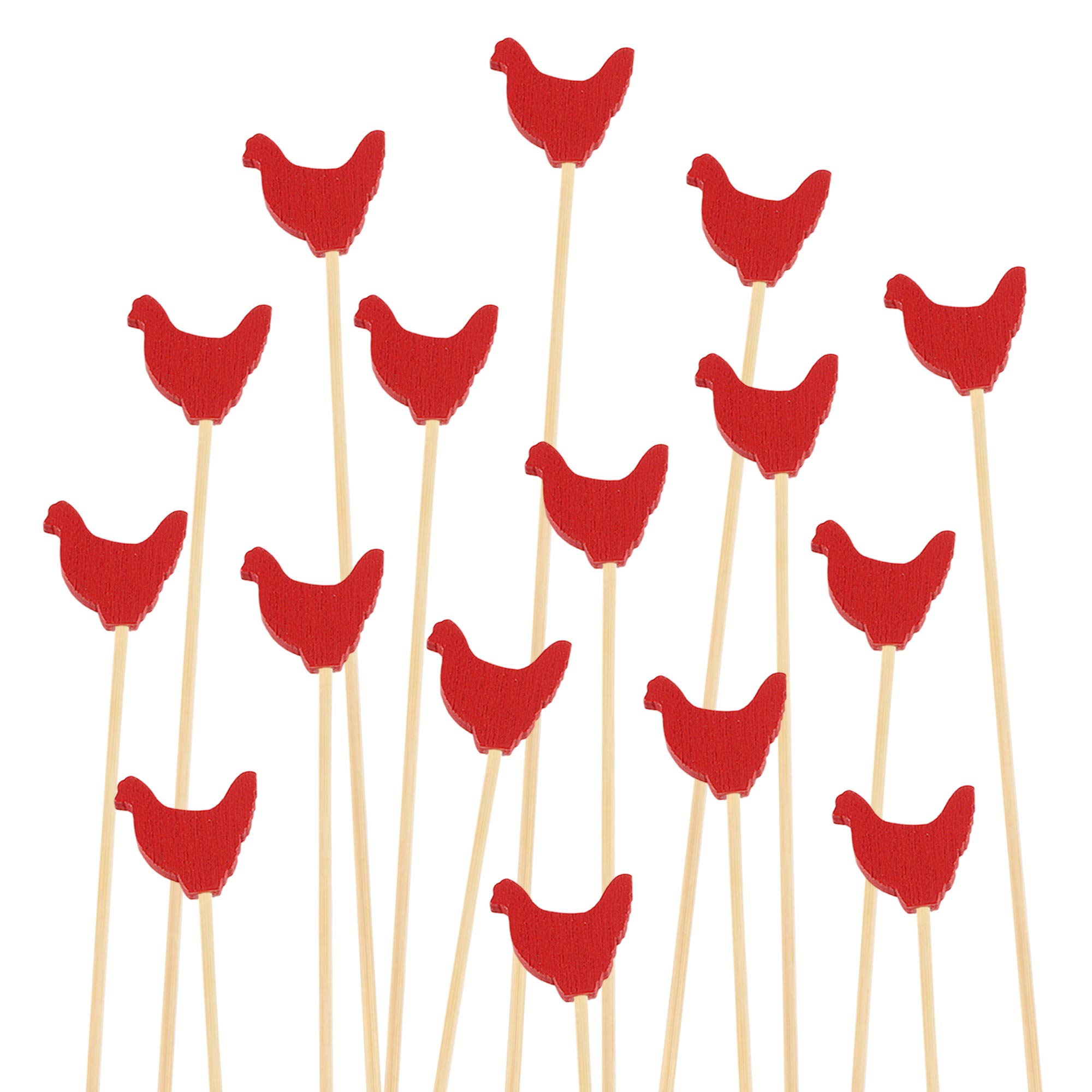 Rooster Bamboo Food Picks