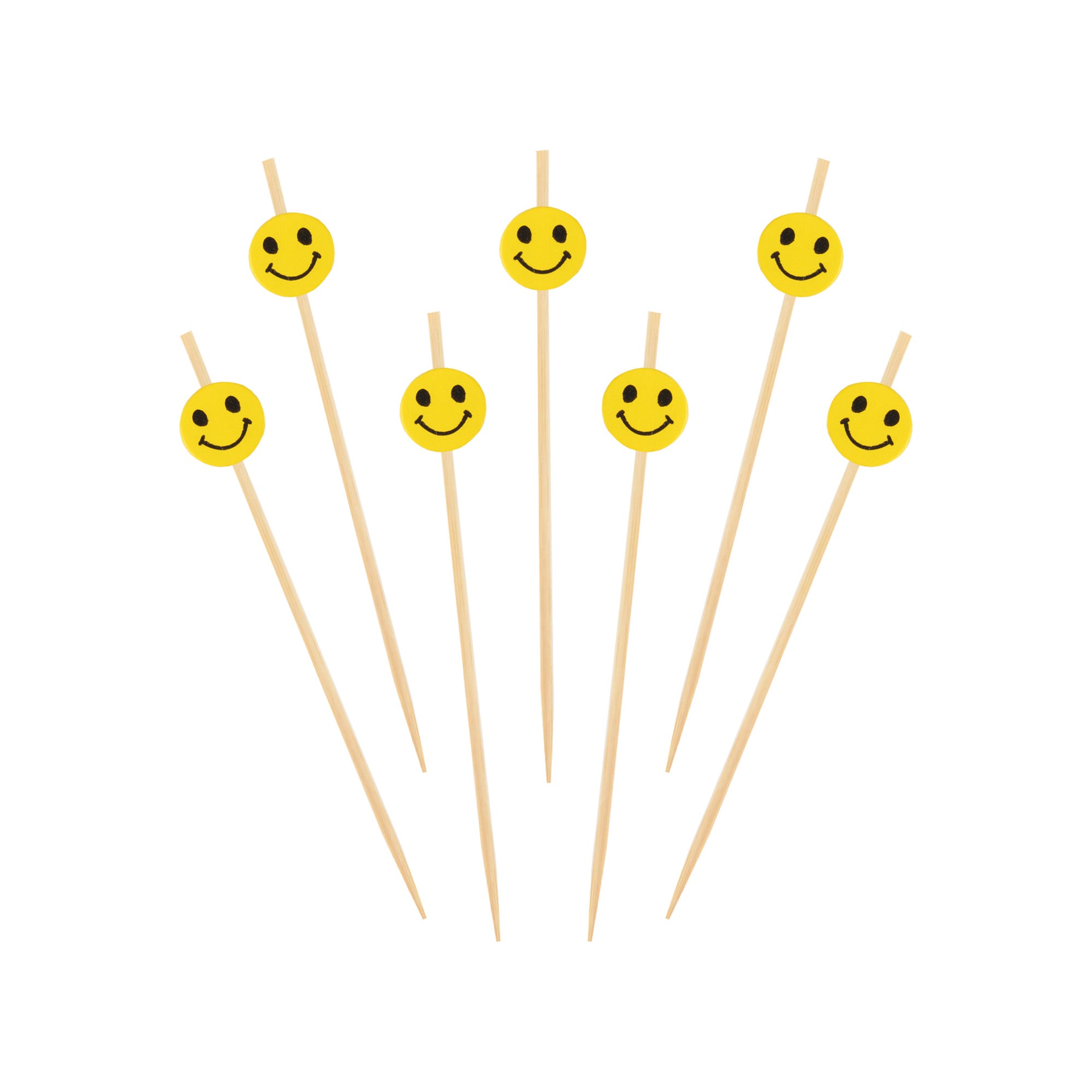 Smiley Face Bamboo Food Picks