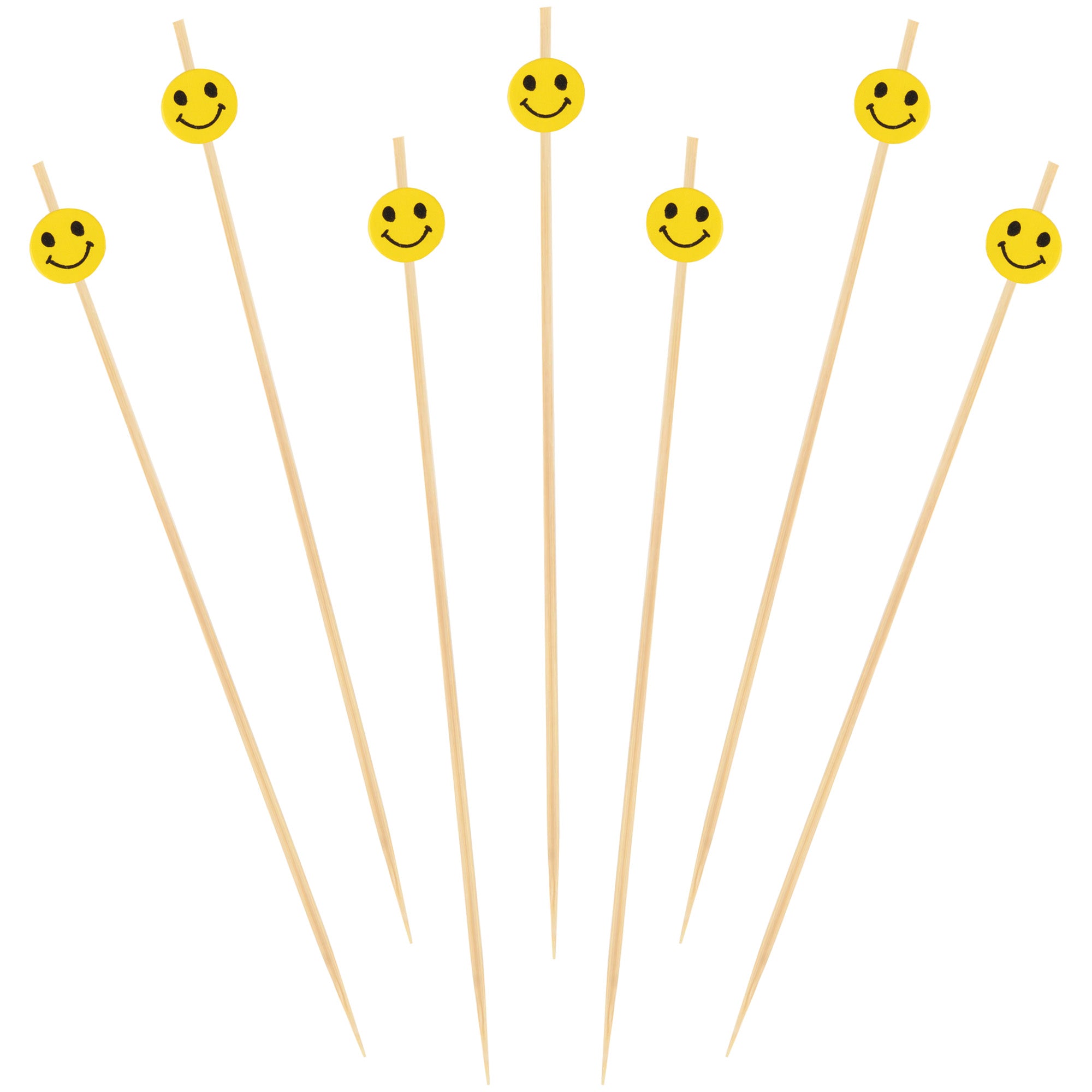 Smiley Face Bamboo Food Picks