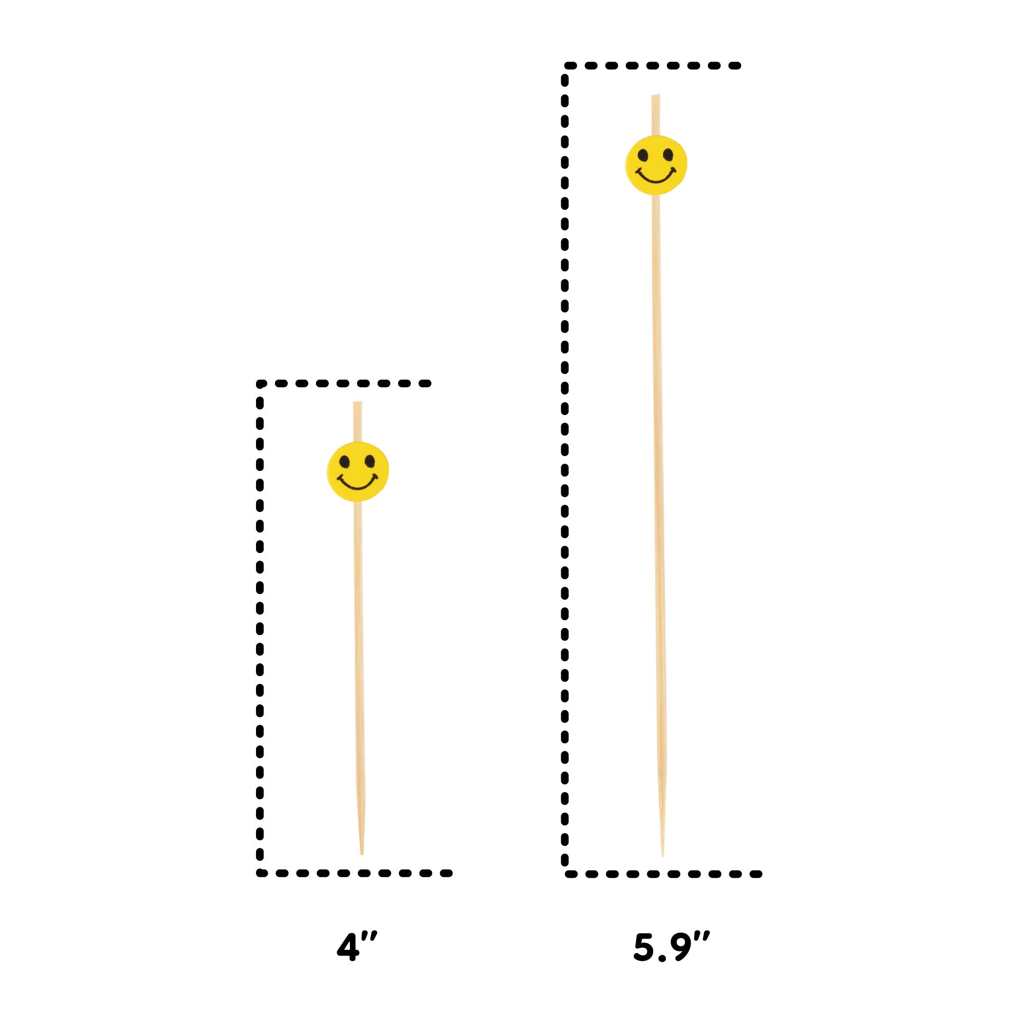 Smiley Face Bamboo Food Picks
