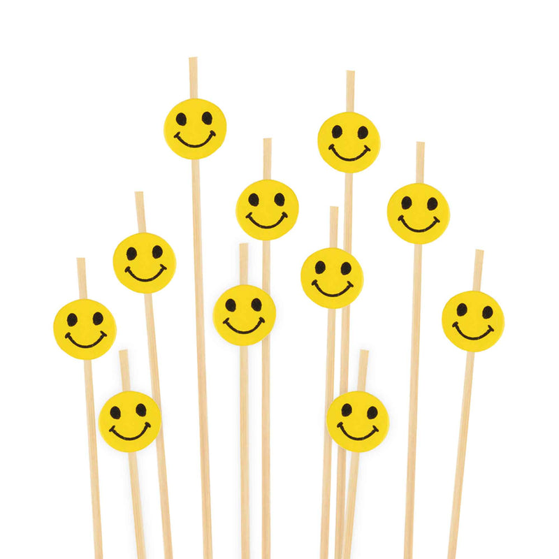 Smiley Face Bamboo Food Picks