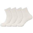 Women's White Fuzzy Featherlight Socks with Grips