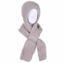 grey hooded scarf with fleece lined hood