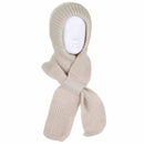 white hooded scarf with fleece lined hood