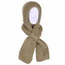 green hooded scarf with fleece lined hood