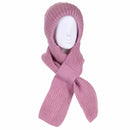 pink hooded scarf with fleece lined hood
