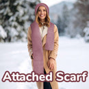 frosted bloom hooded scarf with fleece-lined hood 