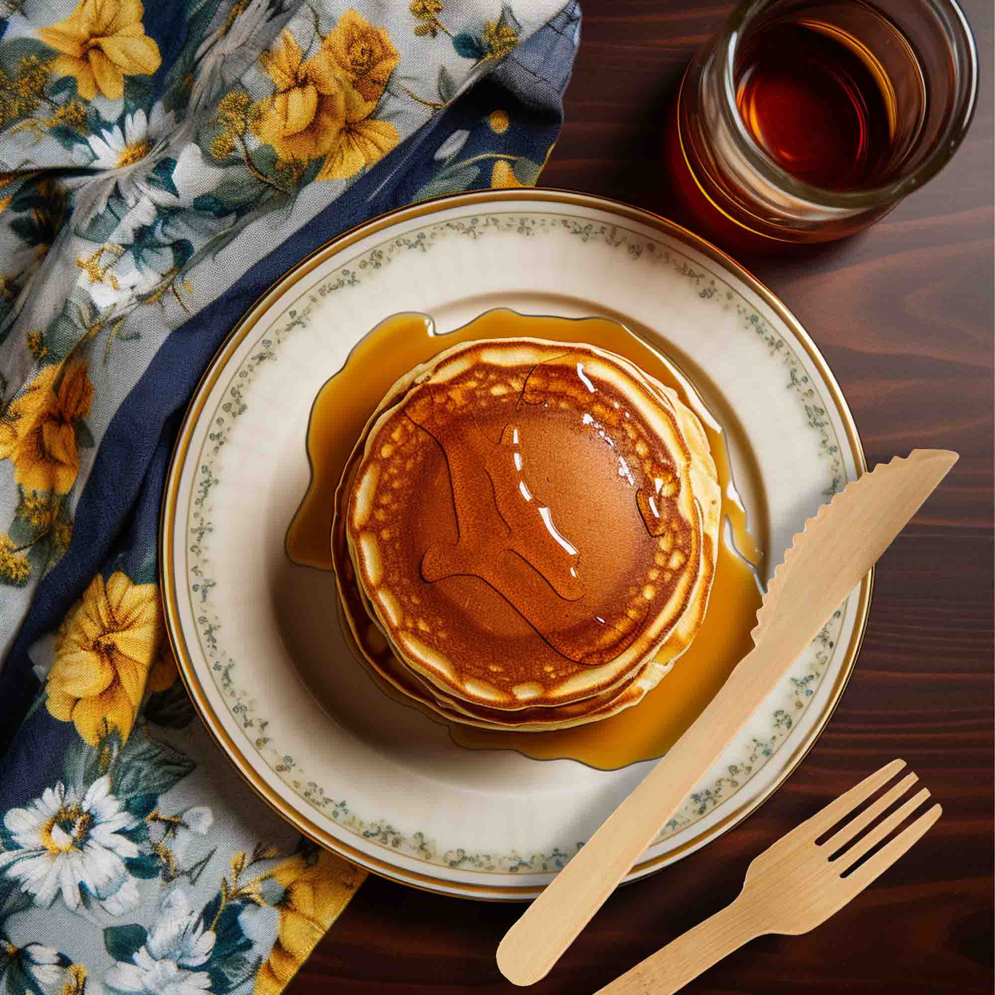 Disposable Bamboo Veneer Tableware Set