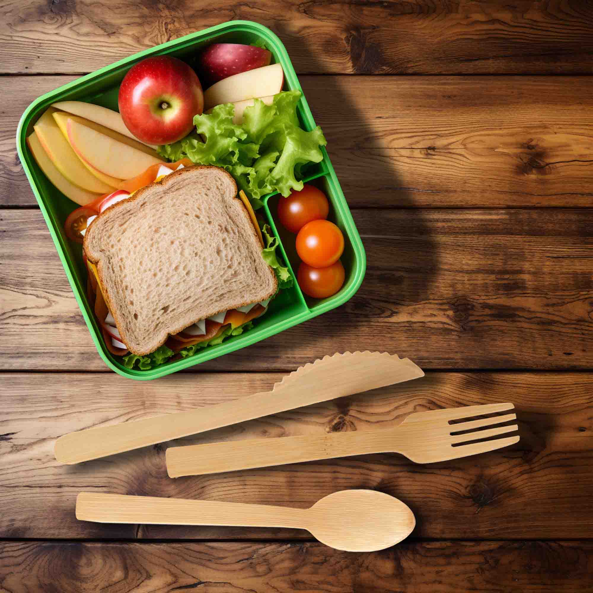Disposable Bamboo Veneer Tableware Set