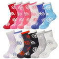 Women's Super Soft Warm Cozy Fuzzy Snowflake Home Socks - 12 Pairs