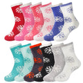Women's Super Soft Warm Cozy Fuzzy Snowflake Home Socks - 12 Pairs