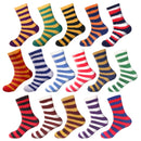 Striped fuzzy socks in sports teams colors