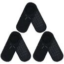 three pair black fuzzy slipper