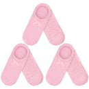 three pair pink fuzzy slipper