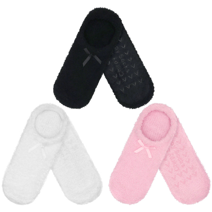 bamboomn Women's Fuzzy Low Cut Non-Slip Travel Slippers