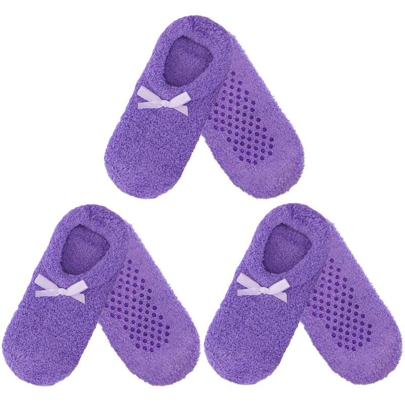 Women's Non-Slip Travel Footsie Slipper: 3 Pairs