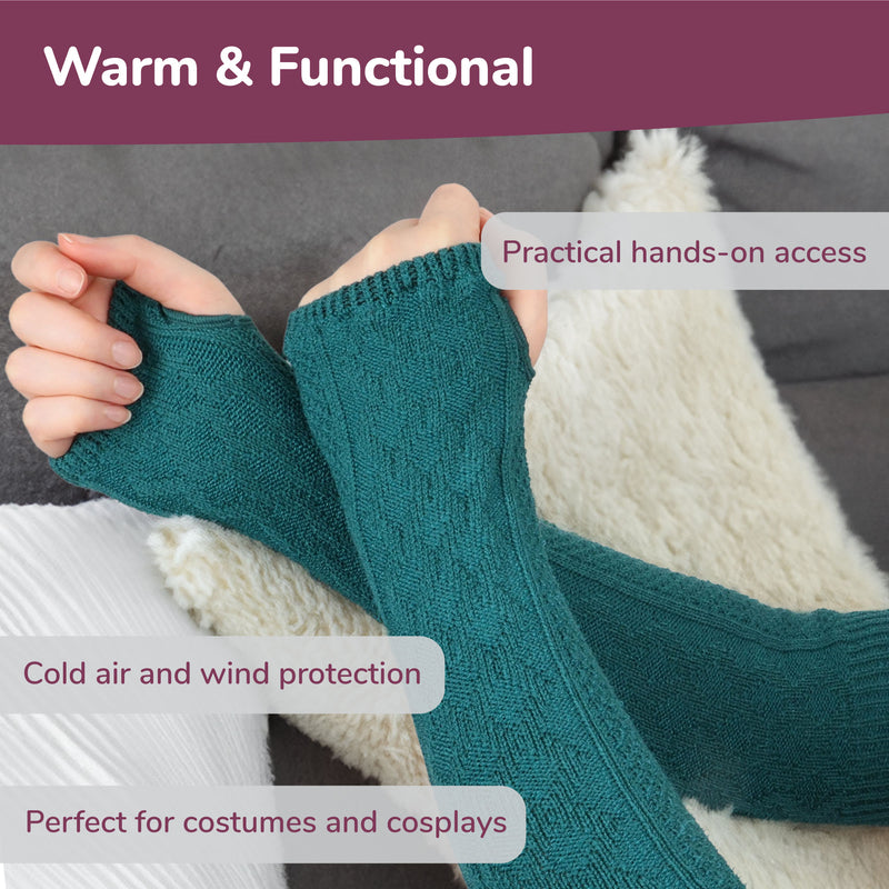 Fingerless arm warmer gloves for cold weather