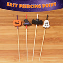 halloween holiday full ghost witch hat pumpkin bat bamboo easy piercing point sharp food drink appetizer dessert