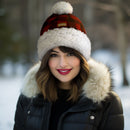 Women's Classic Winter Fleeced Pom Pom Hat and Mittens Set