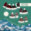 Women's Classic Winter Fleeced Pom Pom Hat and Mittens Set