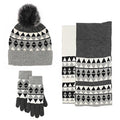 unisex winter pom pom beanie hat scarf and glove set