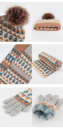 Unisex Winter Pom Pom Hat, Scarf and Glove Set