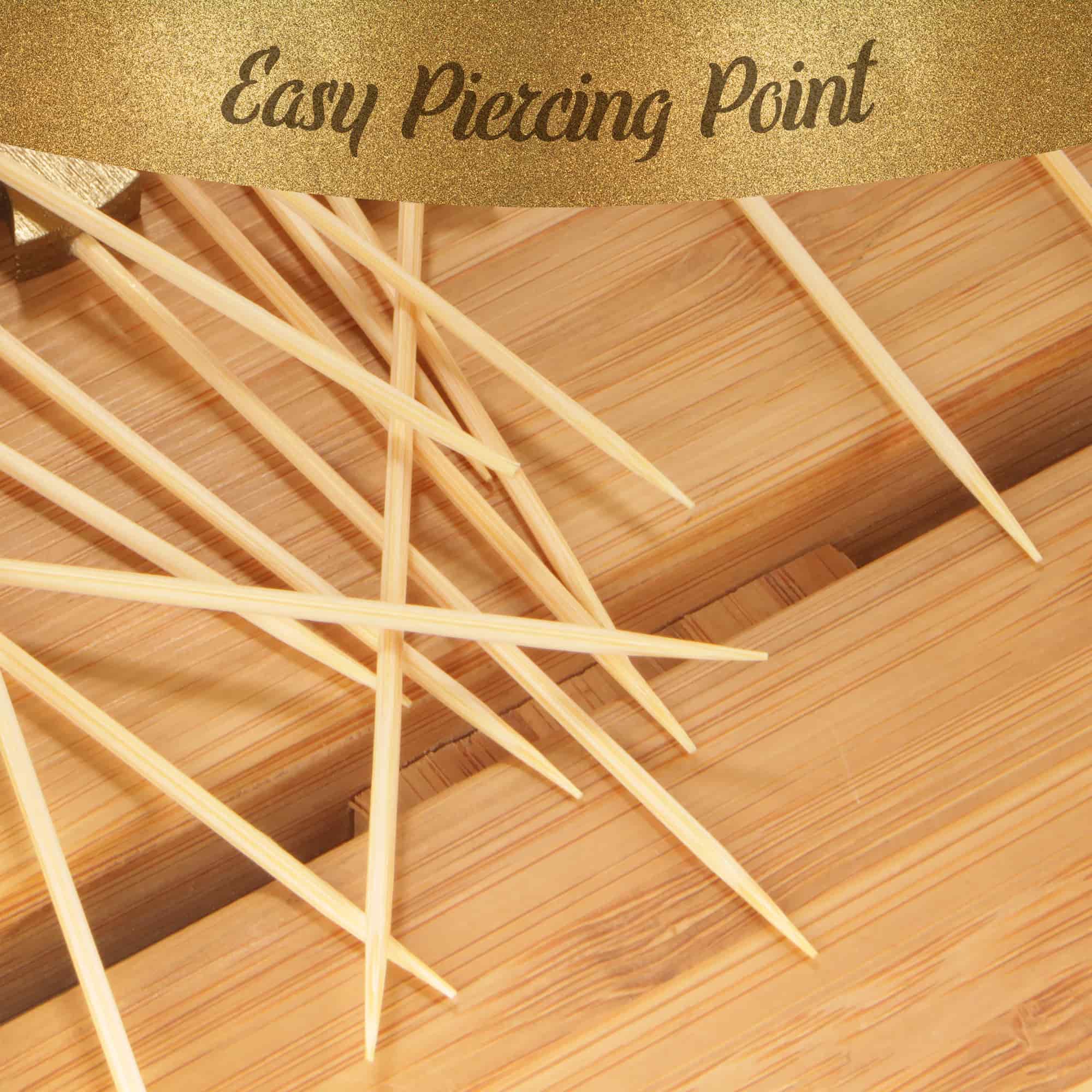 holiday angel picks skewers food drink gold silver easy piercing point sharp bamboo