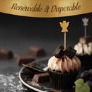holiday angel picks gold silver dessert chocolate cupcake fudge frosting powdered sugar renewable disposable