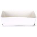 Small White Rectangular Succulent Plant Pot
