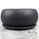 Ceramic Black Round Plant Bowl Pot