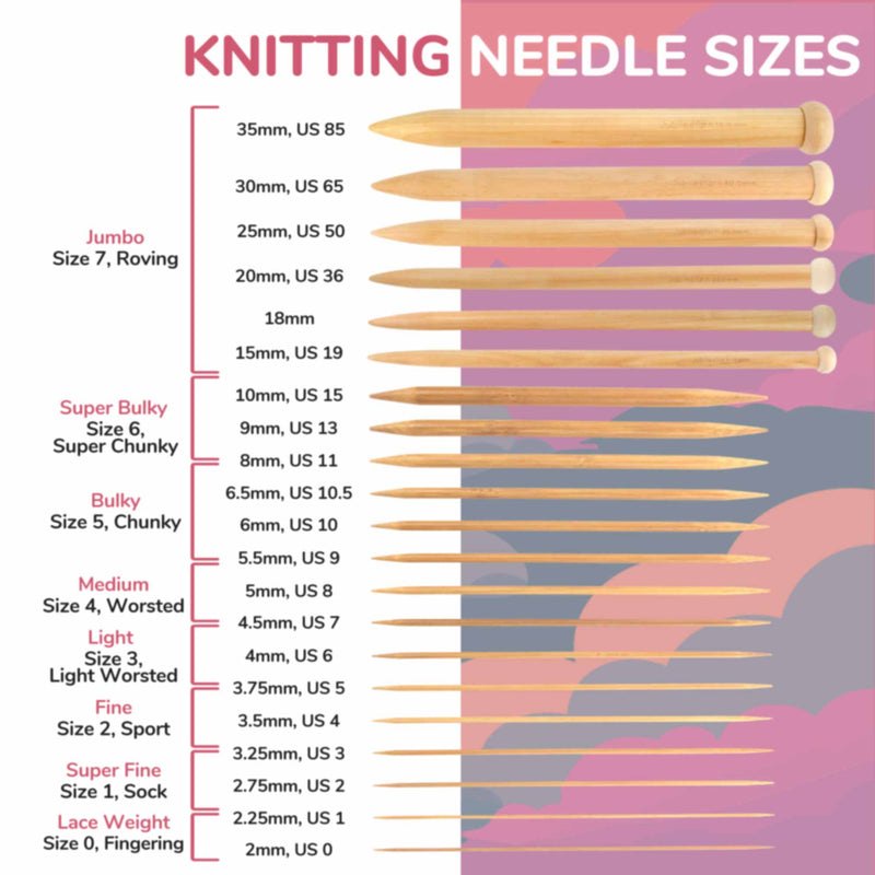 Jumbo Bamboo Knitting Needles