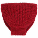 red knit headband with ear warmer