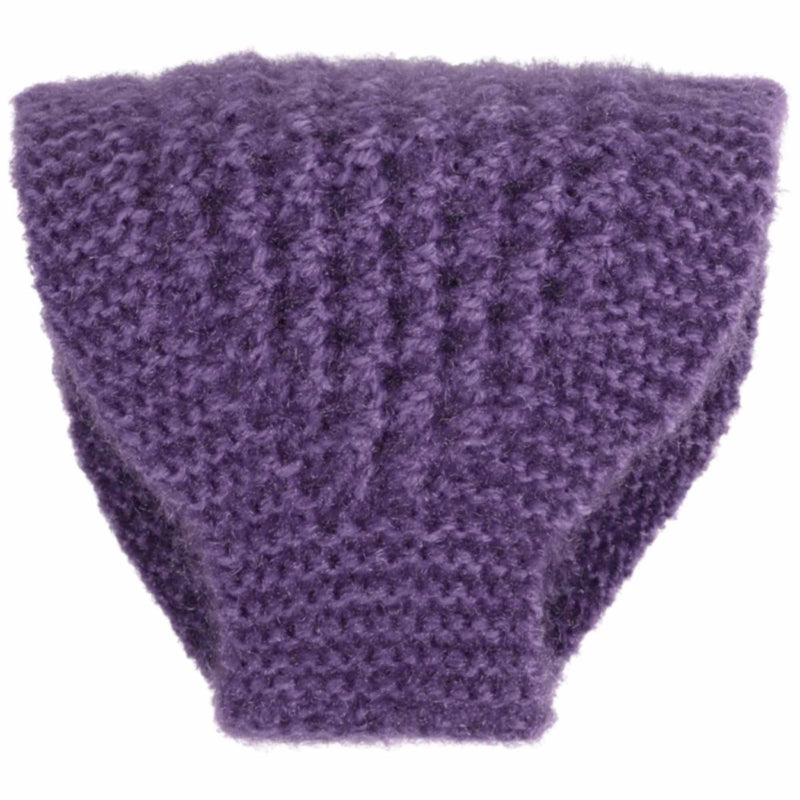 purple knit headband with ear warmer