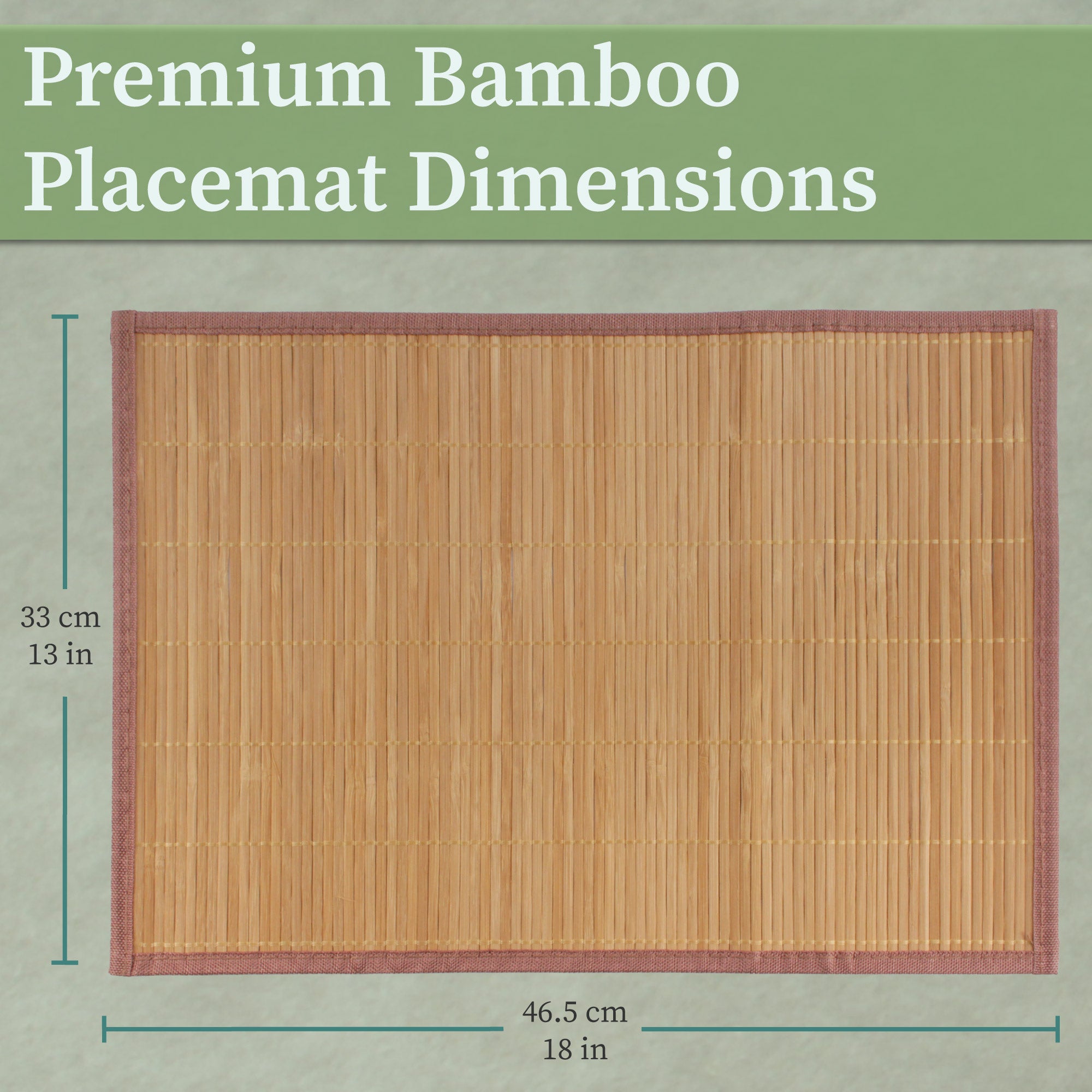Bamboo Slat Placemats with Fabric Border