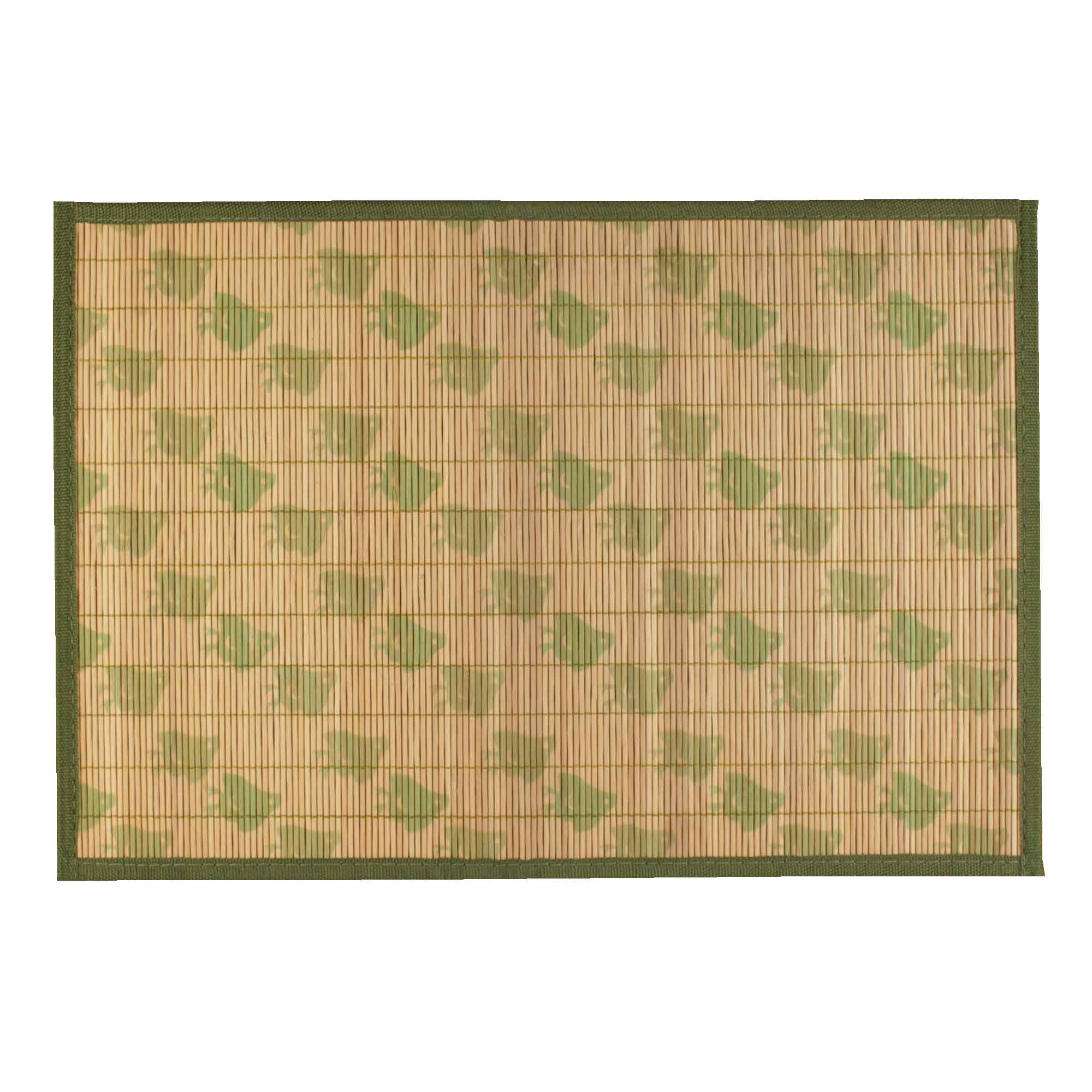 Bamboo Patterned Placemats with Fabric Border