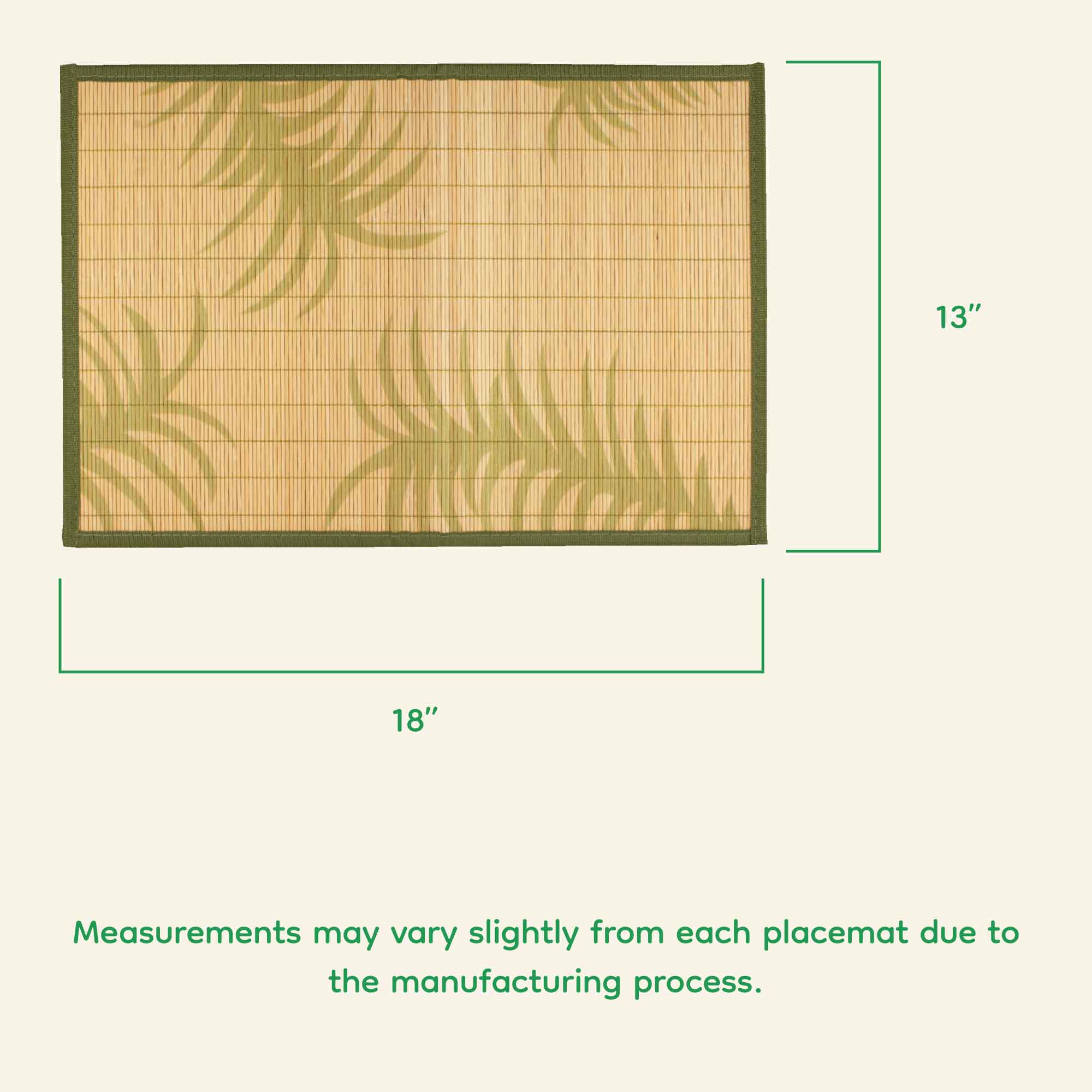 Bamboo Patterned Placemats with Fabric Border