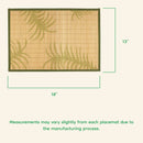 Bamboo Patterned Placemats with Fabric Border and Matching Coasters