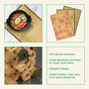 Bamboo Patterned Placemats with Fabric Border and Matching Coasters