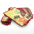 Bamboo Patterned Placemats with Fabric Border and Matching Coasters